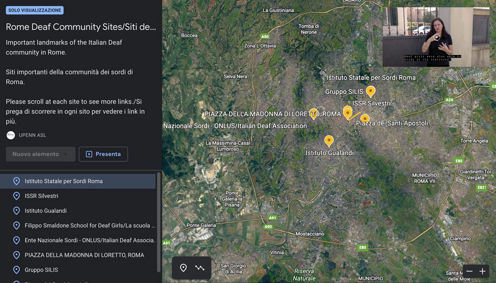 Siti della communità dei sordi di Roma